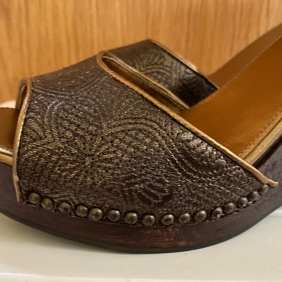 PRADA Damask Pattern Shoes - Dark Wood Wedge - size 40 - Never worn - Picture 11 of 15